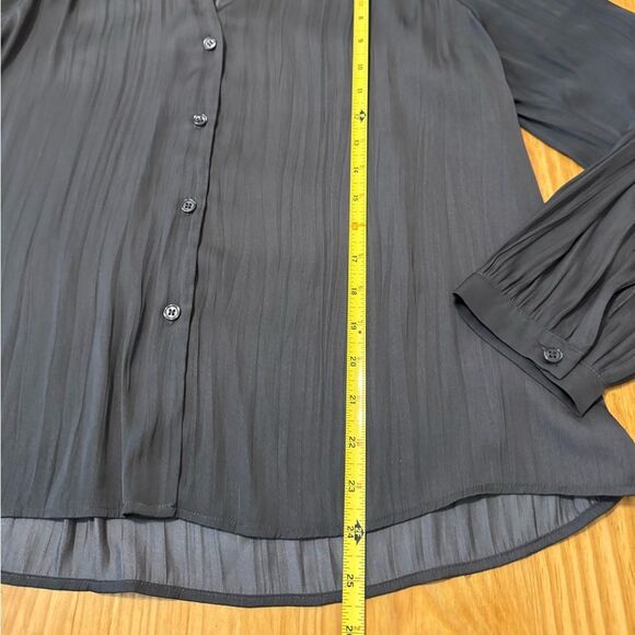 SANCTUARY Gray Collared Long Sleeve V-Neck Top Blouse Women’s Size SMALL Career - Picture 5 of 9